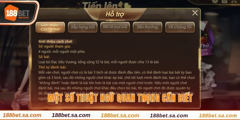 Tiến Lên Miền Nam - Kinh Nghiệm Ra Bài Chắc Thắng Tại 188BET 3 Các thuật ngữ cơ bản cần nắm khi chơi tiến lên miền nam